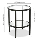 Hudson&Canal - Table d'appoint ron Hera 50 cm de largeur avec étagère miroir - Bronze noirci-8