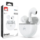 MyBat - Écouteurs sans fil Pro Orbit True étanches avec étui de chargement, blanc-Conception à oreille ouverte ultra légère Profitez d'un ajustement sûr et confortable avec un port sans pression pour une utilisation toute la journée
