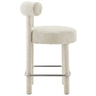 Modway - Toulouse Tissu Boucle Tabouret de comptoir - Argent ivoire-Assemblée requise