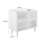 Modway - Calla 36" perforé Métal Armoire de toilette de salle de bain (lavabo non inclus) - Blanc-Stratifié à grain de bois