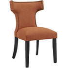 Modway - Curve Tissu Fauteuil d’appoint de salle à manger Ensemble de 2 - Orange-Rembourrage en mousse dense pour le confort