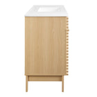 Modway - Render 48" Vanité de salle de bain à un seul lavabo - Oak White-Tiroirs à extension complète