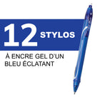 BIC - Stylo gel Gel-Ocity à séchage rapide - 0,7 mm - encre bleue - paquet de 12-Les stylos à encre gel offrent une expérience d’écriture douce et agréable