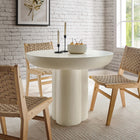 Modway - Caspian Béton rond de 40 po Table à manger, Blanc-MDF Construction