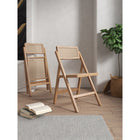 Manhattan Comfort - Lot de 2 chaises pliantes de salle à manger Pullman 46 cm style industriel chic - Nature-Canne naturelle fine fabriquée à partir de véritable rotin en bois