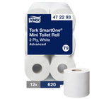 Tork - Papier hygiénique Advanced SmartOne Mini, 2 plis, 620 fles - Paquet de 12-620 feuilles par rouleau