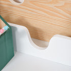Qaba - Ensemble bureau et chaise pour enfants avec tiroir de rangement coulissant pour 6-10 ans - blanc et naturel-Conception à bords arrondis pour la sécurité  
