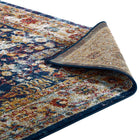 Modway - Entourage Jessa Treillis floraux vintage vieillis Tapis de 5 pi l x 8 pi L - Bleu Orange Jaune Rouge-8