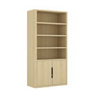 Manhattan Comfort - Rivington bibliothèque moderne à 4 étagères 40" avec armoire Lot de 2 - Chêne naturel-Assemblage à domicile requis Tout le matériel inclus
