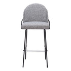 Zuo - Jambi Tabouret de bar - Noir/Blanc - Ensemble de 2-Tissu style mouton bouclé