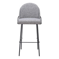 Zuo - Jambi Tabouret de bar - Noir/Blanc - Ensemble de 2-Tissu style mouton bouclé