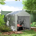 Outsunny abri portable 5,2 pi x 7,2 pi - gris clair-Abri de jardin résistant aux UV protège contre les intempéries et la saleté  
