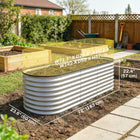 Outsunny - 2 pièces jardinière surélevée galvanisée-Le design modulaire permet un assemblage flexible en forme ronde ou ovale

