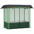 Outsunny - Jardin surélevé galvanisé 4,1 pi x 2,1 pi avec couvercle-Bac de plantation surélevé avec filet de protection pour plantes et toile d'ombrage 