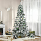 HOMCOM - Sapin de Noël artificiel floqué de neige de 2 - 3 m - vert-Modèle artificiel touffu composé de 1083 branches floquées pour un réalisme incomparable 