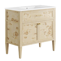 Modway - Elysian 36" Vanette de salle de bain - Burl blanc-Vanité de salle de bain moderne