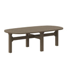 Modway - Saratoga Ovale Terrasse extérieure Bois de teck Table basse - Gris vieilli-7