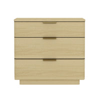 Manhattan Comfort - Table de nuit moderne Payton 66 cm, chêne naturel et or-Table de nuit moderne pour chambre et salon
