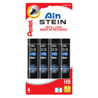 Pental - Mines de Recharge Ain Stein - 0.9mm - HB - 36 Mines par Tube, Paquet de 4-Doté d’un bout qui s’ouvre par rotation