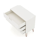 Manhattan Comfort - Rockefeller commode moderne du milieu du siècle 35,24" - blanc-Pieds évasés en fil métallique à la mode pour une durabilité accrue