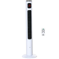 HOMCOM - Ventilateur tour 46 po pour chambre avec oscillation à 70° et télécommande - blanc-Comprend 3 modes (Normal, Naturel, Sommeil) et 3 vitesses (Élevée, Moyenne, Basse) 