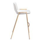Zuo - Desi Tabouret de bar - Blanc/Or - Ensemble de 2-Garantie limitée de 3 ans