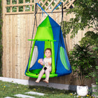 Outsunny - Tente balançoire suspendue pour enfants pour arbre de jardin, nid sensoriel étanche - vert-Grand format pour 1 à 2 enfants 
