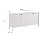 Modway - Emmeline 66" 4 portes festonnées Armoire à buffet - Blanc-Charnières à fermeture douce