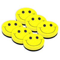 Ashley Productions - Effaceur magnétique pour tableau blanc, Visage souriant, lot de 6-Gomme à tableau blanc attrayante pour la décoration de la salle de classe