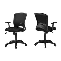 Monarch Specialties - 7265 Chaise De Bureau - Pivotant - Bureau - Travail - Métal - Noir-Polypropylène en mailles noires