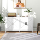HOMCOM - Armoire de rangement de cuisine style ferme 60 po L - blanc-Structure en panneau de particules solide, charnières en métal et kit anti-basculement pour une stabilité accrue 