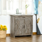 HOMCOM - Buffet de style ferme 31,5 po L avec rangement - gris cendré-Comprend une armoire fermée et un tiroir pour différents besoins de rangement 