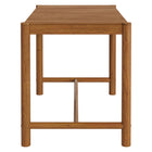 Modway - Eleni Rectangle 56 po Terrasse extérieure Bois teck Bar Table - Naturel-Capsules de pied non marquées