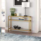 Hudson&Canal - Console Sivil 42" L - Laiton-Une finition en laiton doré fabriquée à la main est appliquée sur le cadre en acier