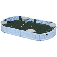 Outsunny bac à sable pour enfants avec couvercle, siège, bac à sable extérieur, jardin - bleu clair-Équipé de quatre planches de siège semi-circulaires, permettant aux enfants d'avoir un endroit pour s'asseoir . 