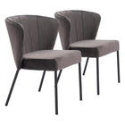 Zuo - Aimee Chaise de salle à manger - Gris - Ensemble de 2-Aucun assemblage requis