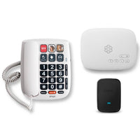 Ooma - Forfait téléphone familial avec cadran photo et service téléphonique résidentiel Internet - Blanc-Appelez facilement vos grands-parents, votre mère, votre père ou d'autres numéros importants grâce à 6 touches photo personnalisables