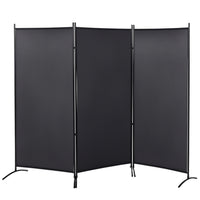 HOMCOM - Paravent autoportant à 3 panneaux à double charnière pour bureau à domicile - gris charbon-Conception à trois panneaux, idéale pour créer un espace personnel ou diviser de grandes pièces 

