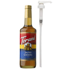 Torani - Sirop caramel salé avec pompe -750 mL-Plus que simple café : Idéal pour les lattes, les frappes, les thés, les cafés, les milkshakes, les desserts et autres boissons mélangées congelées