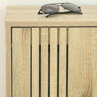 HOMCOM - Armoire à chaussures avec 3 tiroirs basculants pour 18 paires - chêne-Le design tendance de la porte ajourée assure une bonne circulation de l'air 