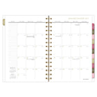 AT-A-GLANCE - Agenda hebdomadaire/mensuel BADGE floral 2027 - 8 1/2 po H x 5 1/2 po l - multicolore - bilingue-Couverture en poly durable avec des accents métalliques