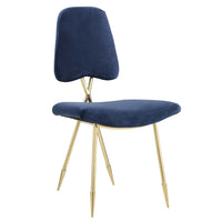 Modway - Ponder Performance Velvet Fauteuil d’appoint de salle à manger - Marine-Fauteuil d’appoint Chic Modern