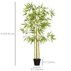 Outsunny - Arbre de bambou artificiel 4 pi pour décoration intérieure - vert-Un pot de pépinière stable lui offre une base solide 