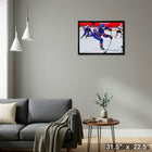 Nick Suzuki Montreal Canadiens Shooting sur toile - Toile encadree - 31" x 22"-Prêt à accrocher - livré entièrement assemblé