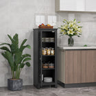 HOMCOM - Armoire de cuisine 48 po avec porte de grange - noir-Taille compacte adaptée aux espaces restreints 