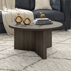 Hudson&Canal - Table basse ronde Anders de 81 cm de largeur, , brun aulne-Finition en brun aulne aspect bois