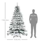 HOMCOM - Sapin de Noël artificiel floqué de neige de 2 - 3 m - vert-Pieds pliables et démontables pour un rangement facile 
