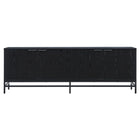 Hudson&Canal - Meuble TV Campello pour téléviseurs jusqu'à 78" - Grain noir-Un design transitionnel qui peut également être utilisé comme crédence ou buffet