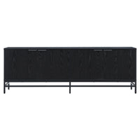 Hudson&Canal - Meuble TV Campello pour téléviseurs jusqu'à 78" - Grain noir-Un design transitionnel qui peut également être utilisé comme crédence ou buffet