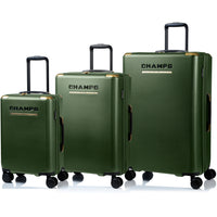 Champs - Luxe Ensemble de Bagages 3 Pièces - Vert-Système d'expansion sur toutes les mallettes